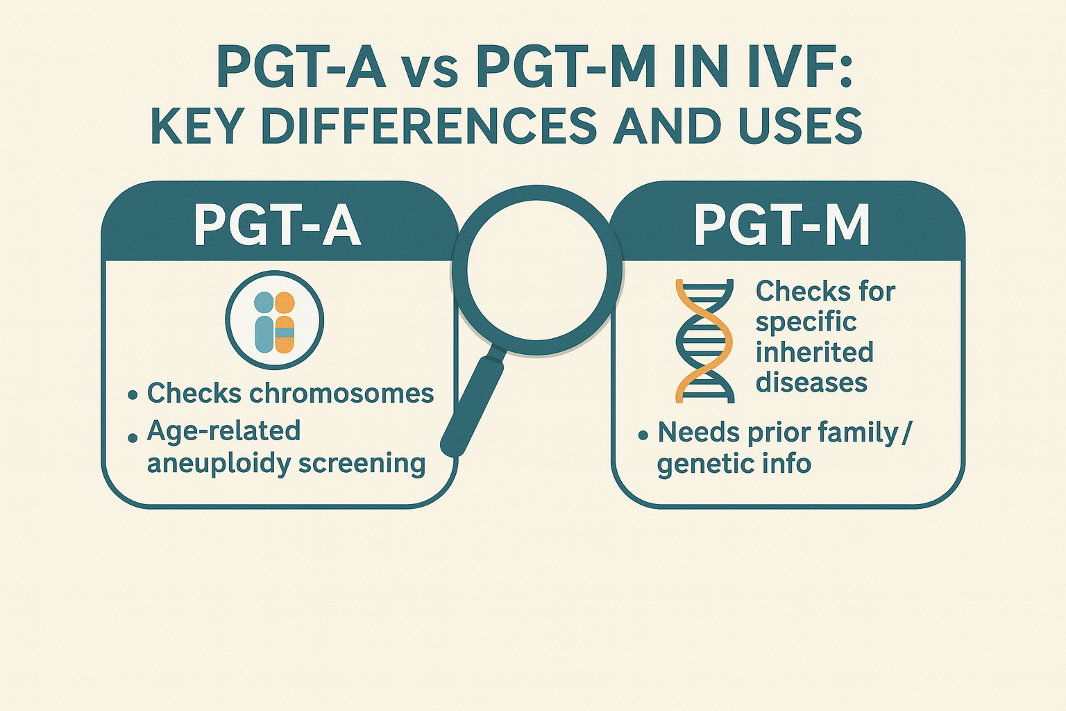 PGT-A vs PGT-M in IVF: Key Differences and Uses