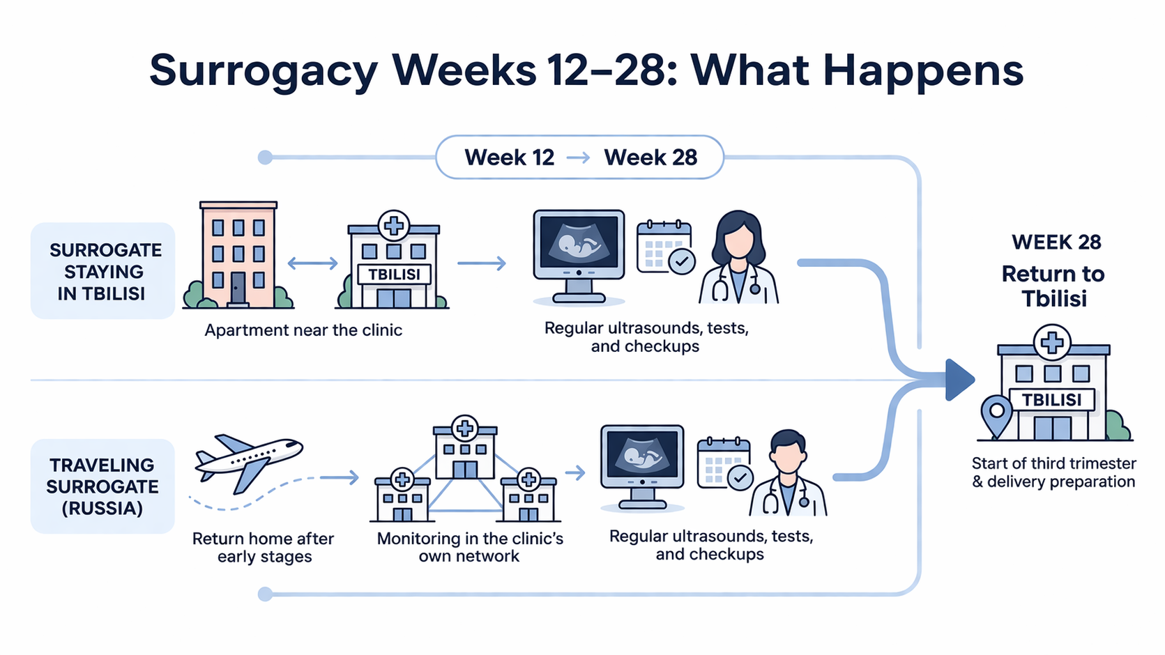 Surrogacy Pregnancy Weeks 12–28 Explained