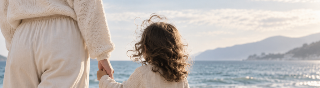 Mother and child by the sea — surrogate mother pregnancy and the child's development